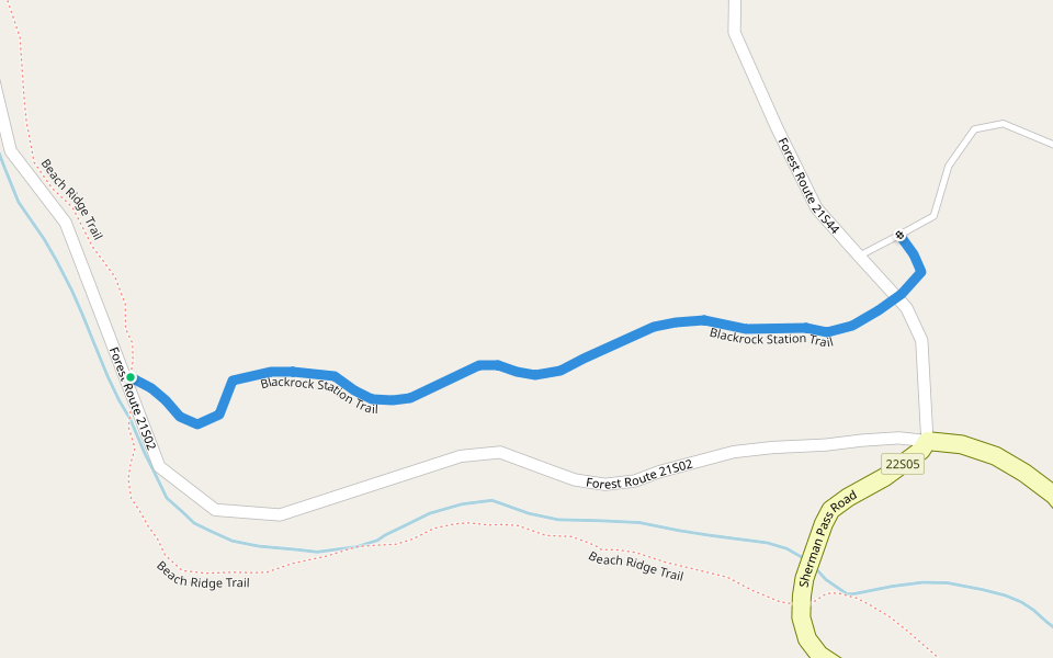 Blackrock Station Trail walking route map in Inyokern