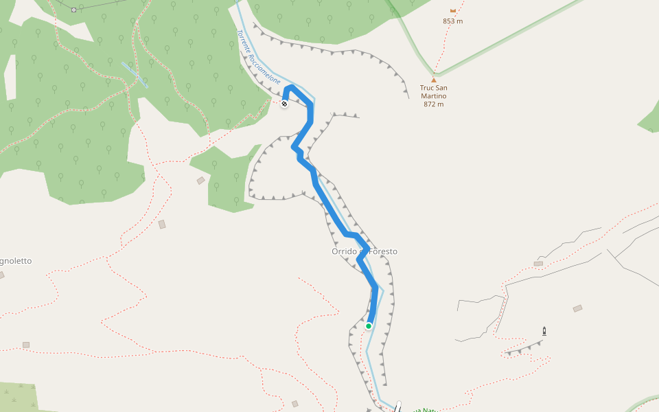 Via Ferrata Orrido di Foresto walking route map in Foresto