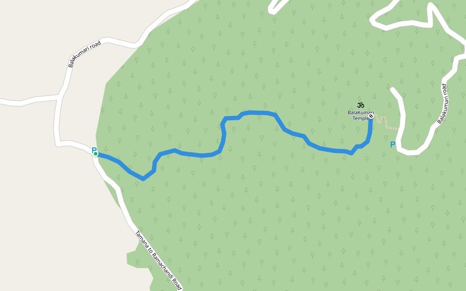 Foot Path to Balakumari walking route map in Radhamohanpur
