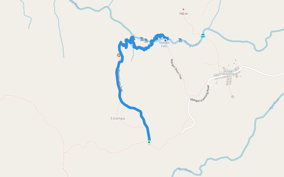 Matigol Long Trail walking route map in Arakan