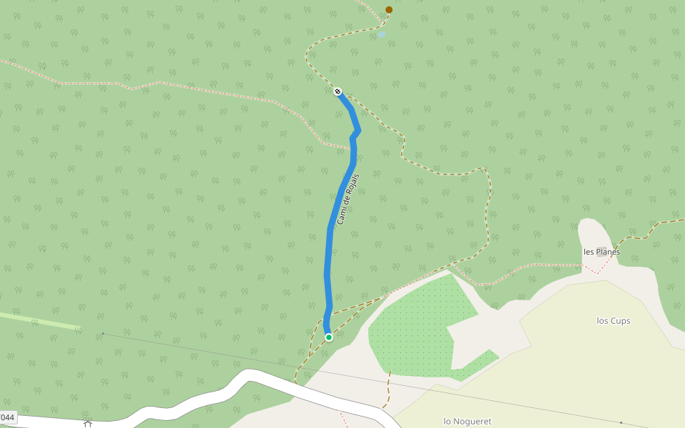 Camí de Rojals walking route map in Montblanc