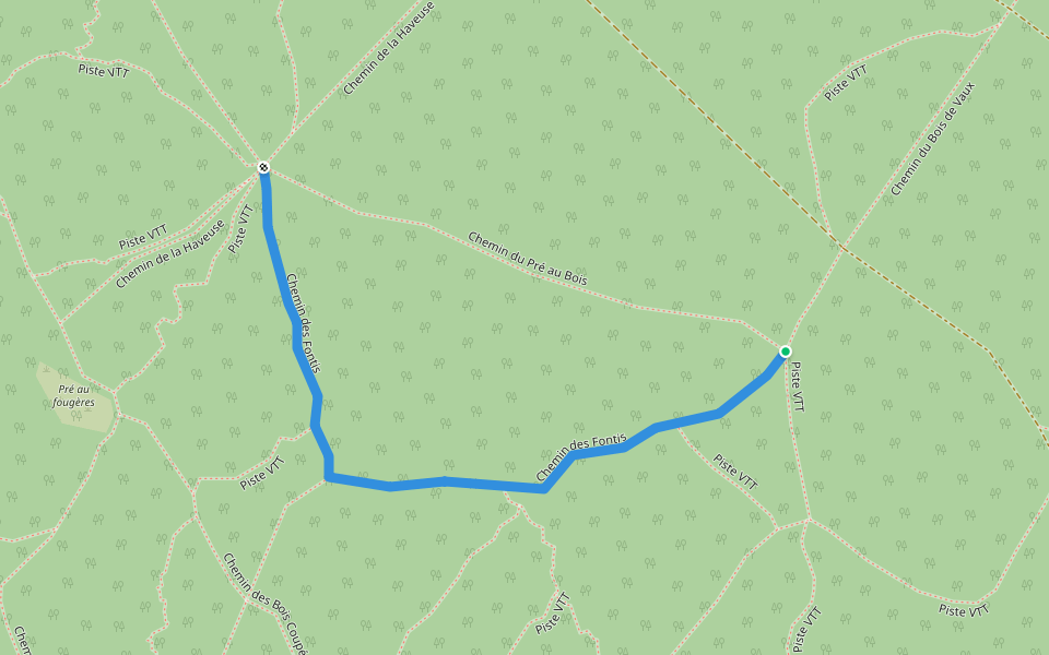 Chemin des Fontis walking route map in Vaux-sur-Seine