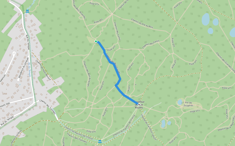 Chemin des Bois Coupés walking route map in Vaux-sur-Seine