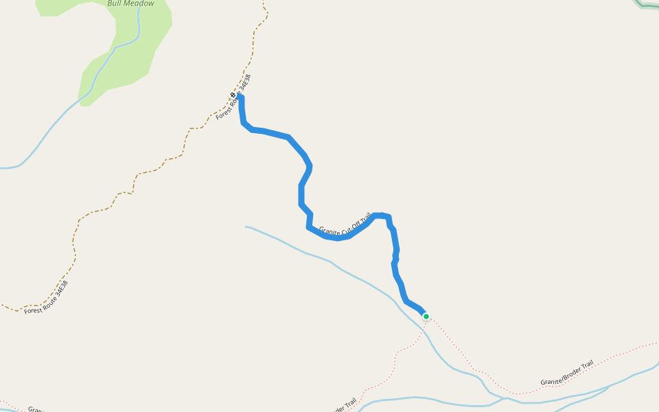 Granite Cut-Off Trail walking route map in Pearsonville