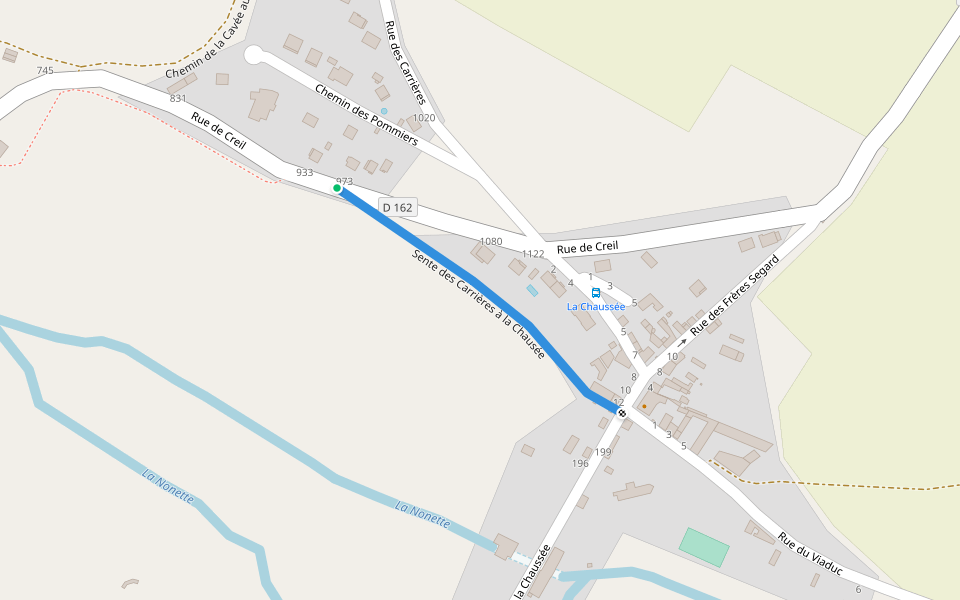 sente des Carrières à la Chausée walking route map in Gouvieux