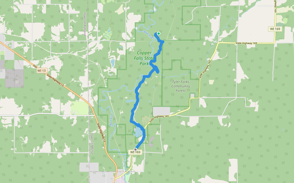 North Country National Scenic Trail walking route map in Mellen