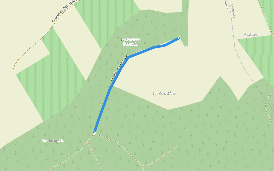 Chemin des Beauvais walking route map in Tonnerre