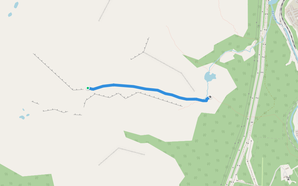 Тропа по Скальному ущелью walking route map in Kirovsk