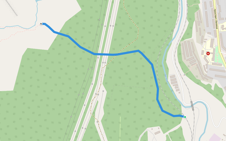 Тропа к Скальному ущелью walking route map in Kirovsk