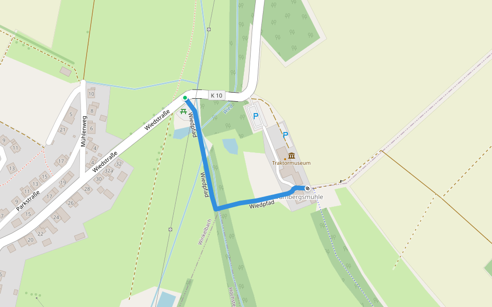 Wiedpfad walking route map in Winkelbach