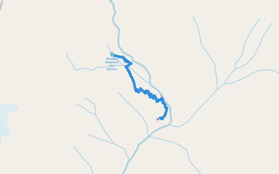 Panhartoo Bhedpal Trail walking route map in Thamsar Dhar