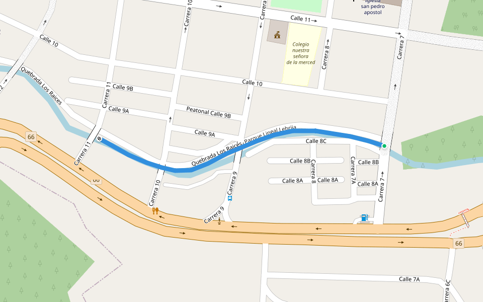 Parque Lineal Lebrija walking route map in Lebrija