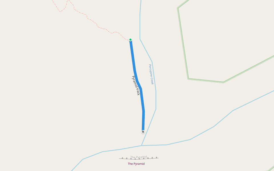 Pyramid track walking route map in Porcupine