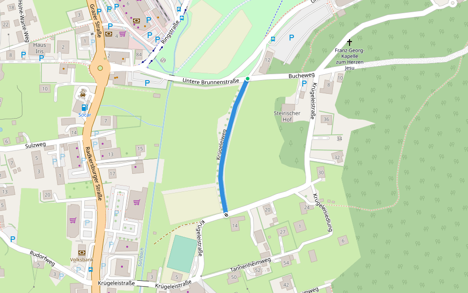 Krügeleiweg walking route map in Bad Gleichenberg