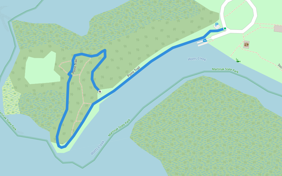 Point Trail walking route map in Denton