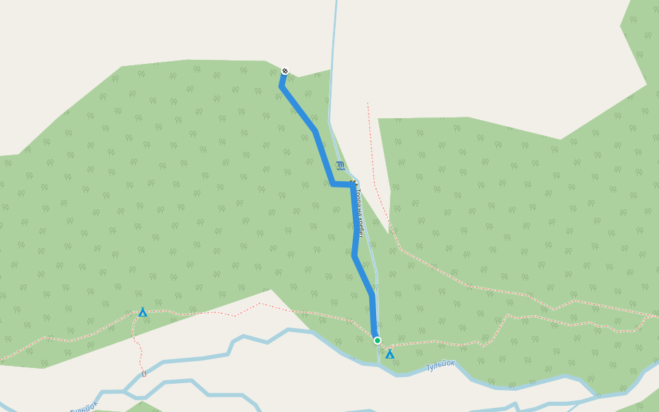 Тропа на хребет walking route map in Kirovsk