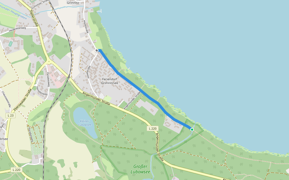 Seeweg walking route map in Joachimsthal