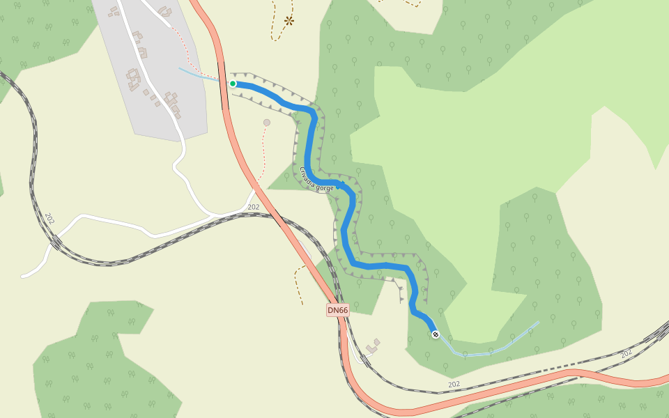 Crivadia gorge walking route map in Crivadia