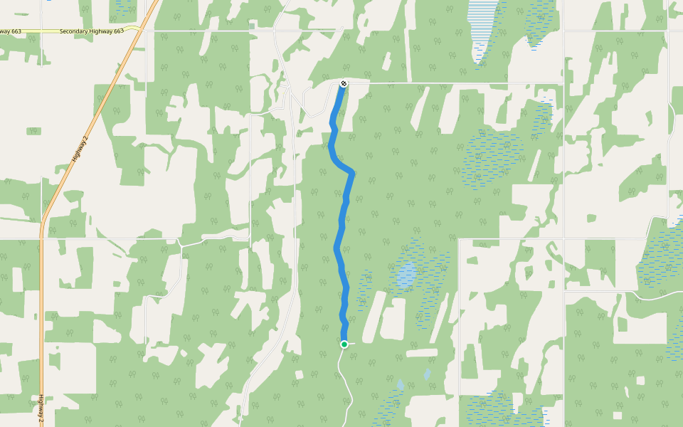 Athabasca Landing Trail walking route map in Perryvale