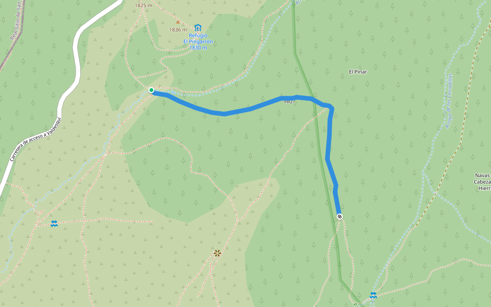 PR27 walking route map in Rascafría