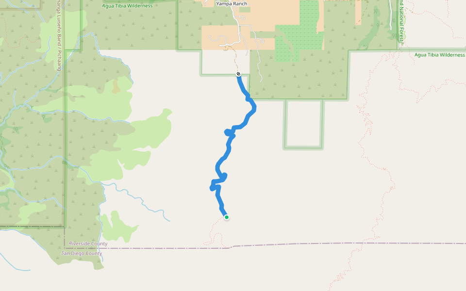 Palomar Divide Truck Trail walking route map in Temecula