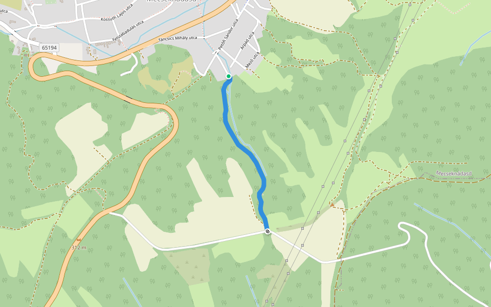 Kő szakadás walking route map in Mecseknádasd