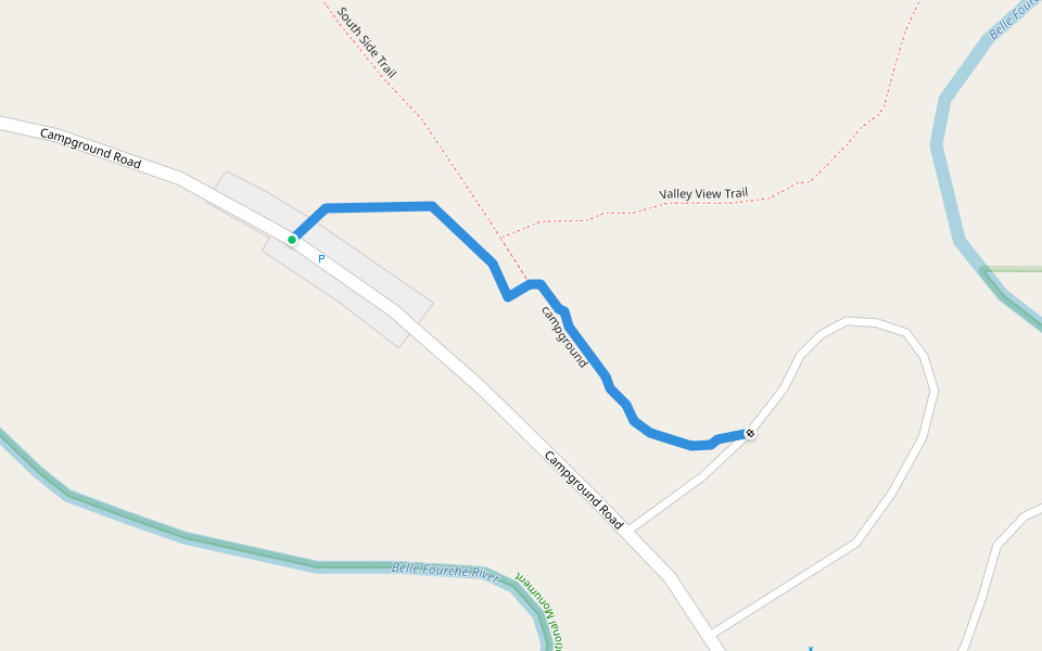 campground walking route map in Devils Tower