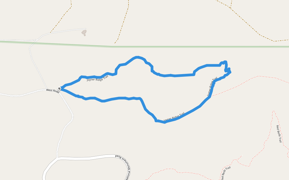 Joyner Ridge Trail walking route map in Devils Tower