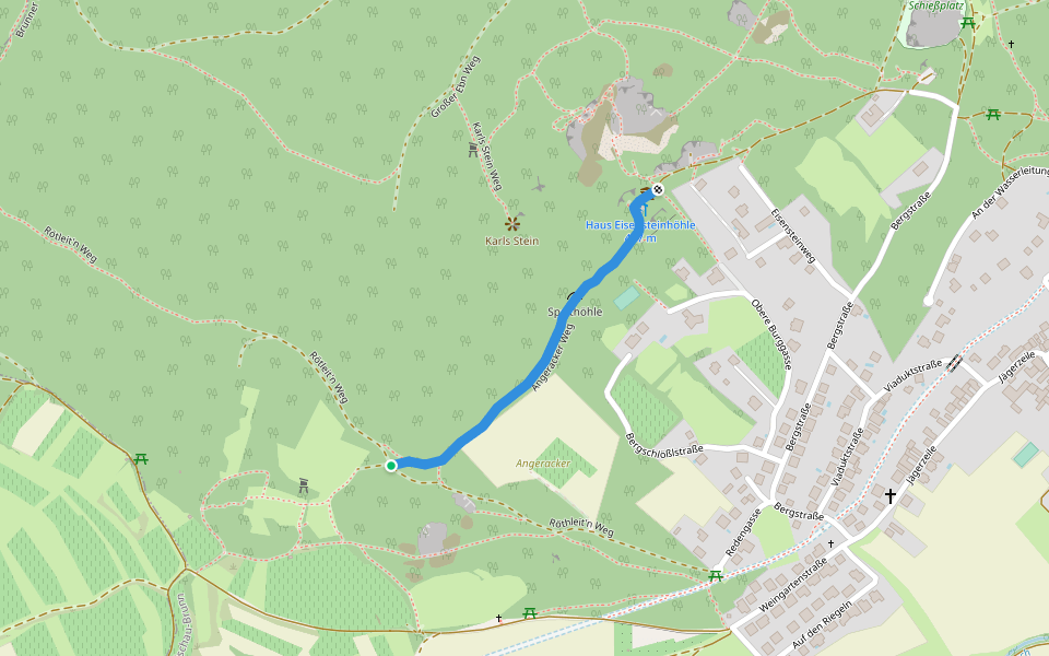 Angeracker Weg walking route map in Weikersdorf am Steinfelde