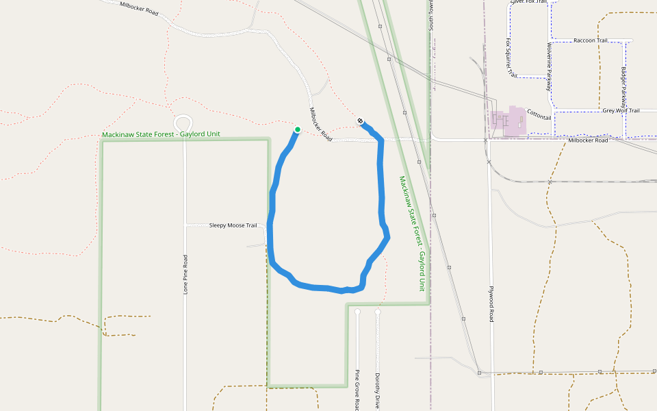 Highland Loop walking route map in Gaylord