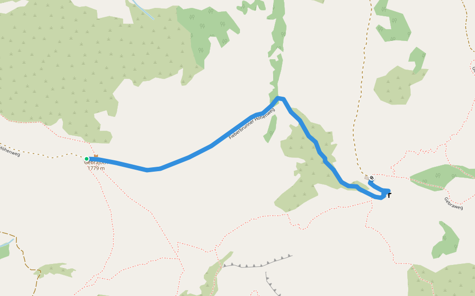 Fieberbrunner Höhenweg walking route map in Aurach bei Kitzbühel
