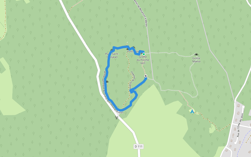 Sentier karstique du Grand Bois (boucle Ouest) walking route map in Les Monts-Ronds