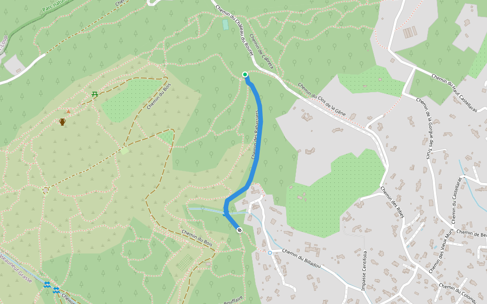 Chemin des Rabassiers walking route map in Le Rouret