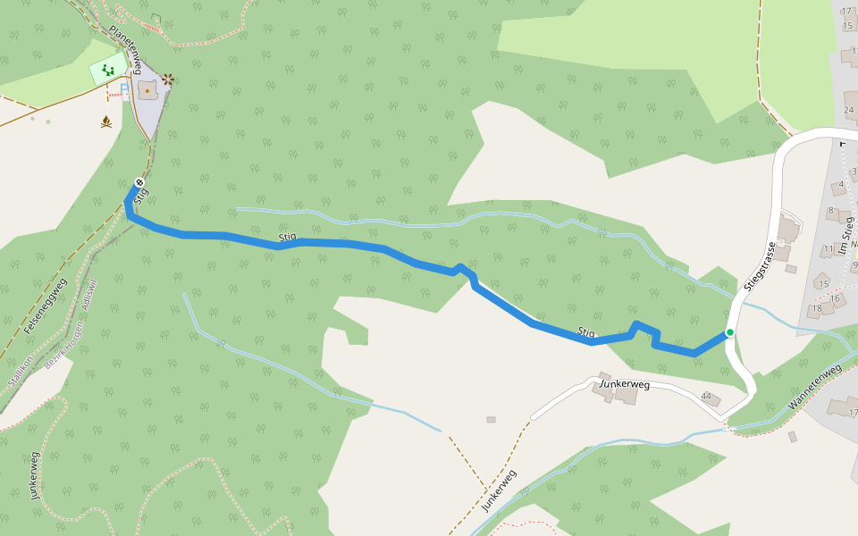 Stig walking route map in Adliswil