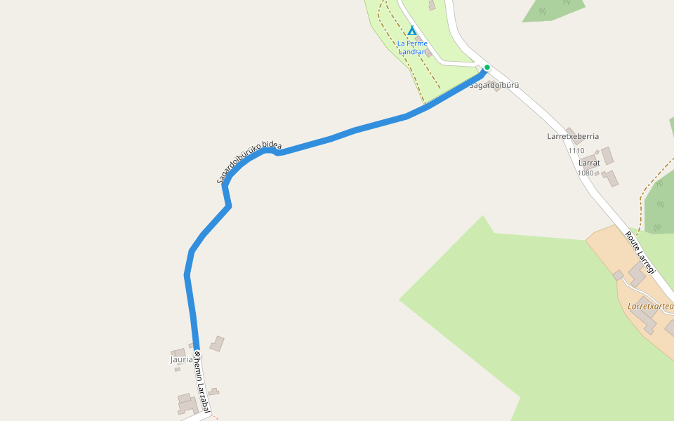 Sagardoïbürüko Bidea walking route map in Ordiarp