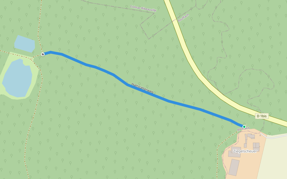 Hattstatterweg walking route map in Niederhergheim