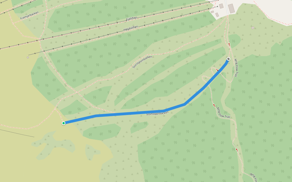 Störtloppsbacken walking route map in Gällivare