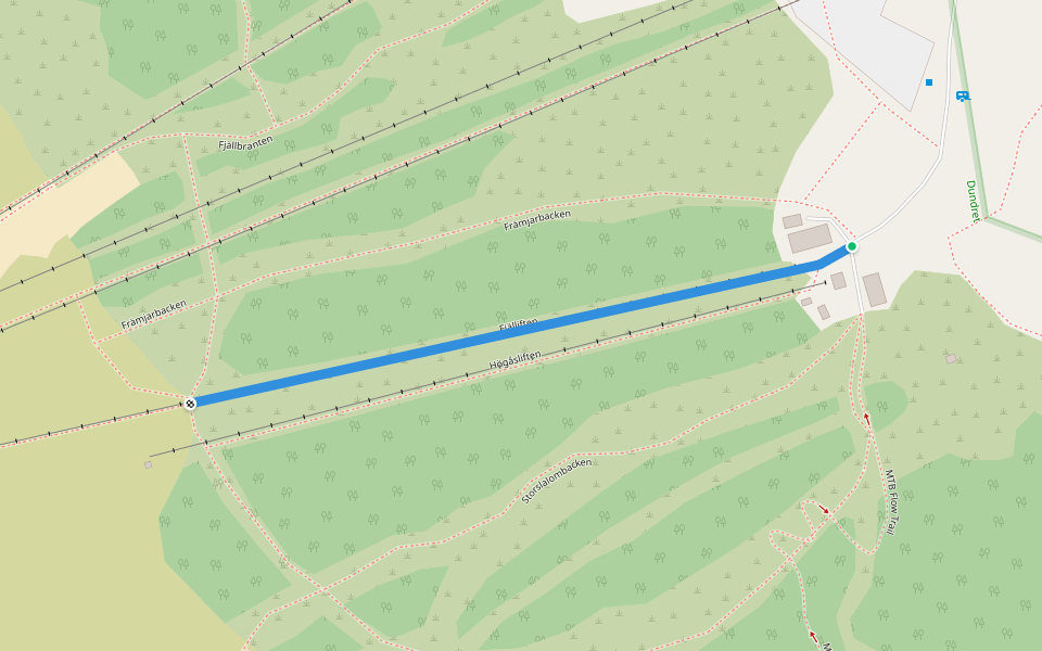 Fjälliften walking route map in Gällivare