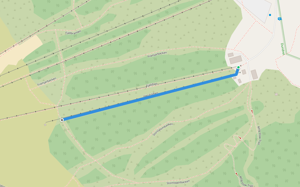 Högåsliften walking route map in Gällivare
