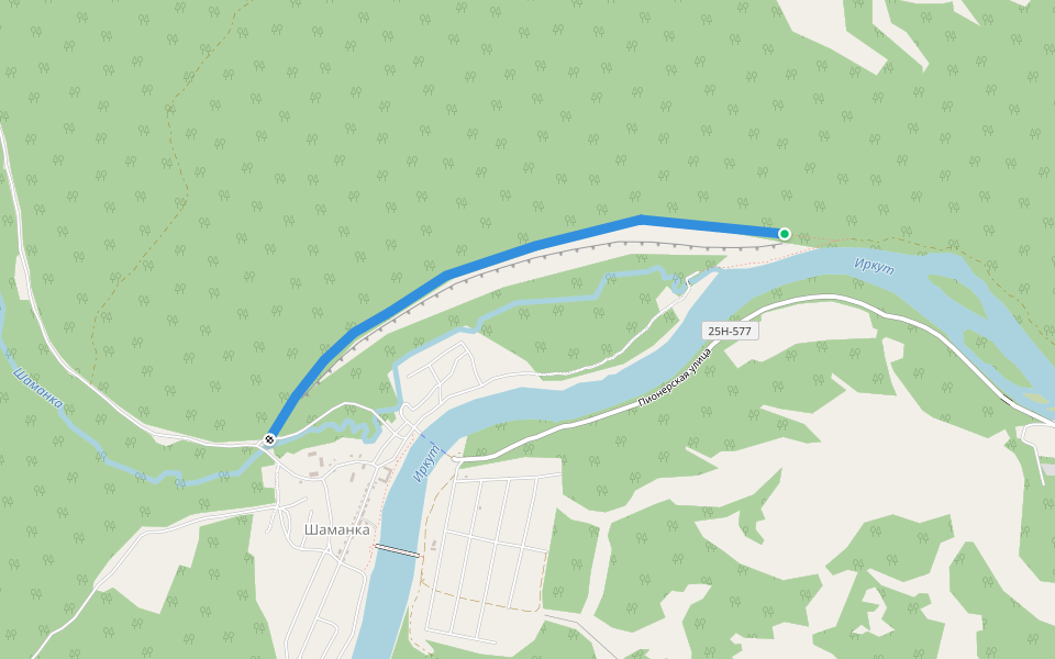 Вдоль утеса walking route map in Shamanka