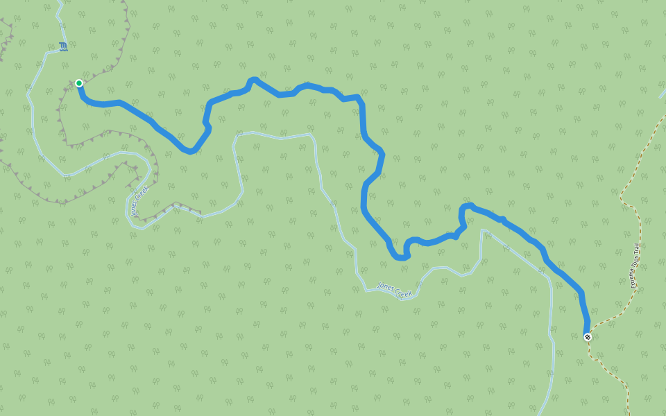 Jones Creek Walking Track walking route map in Saint George