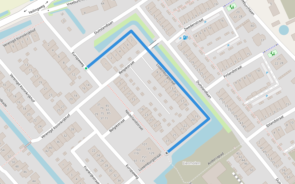 Luxemburgstraat walking route map in De Lier