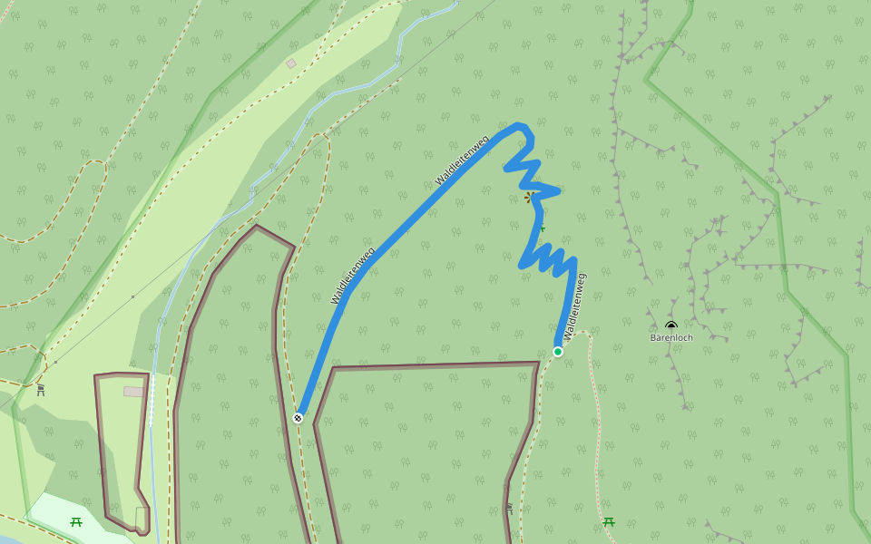 Waldleitenweg walking route map in Schwarzau im Gebirge