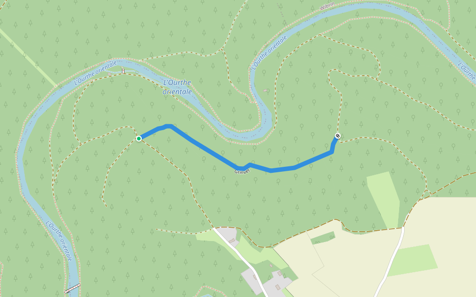 Grinvet walking route map in Houffalize
