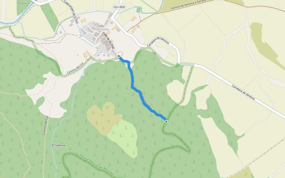 Senda a Teroleja walking route map in Corduente