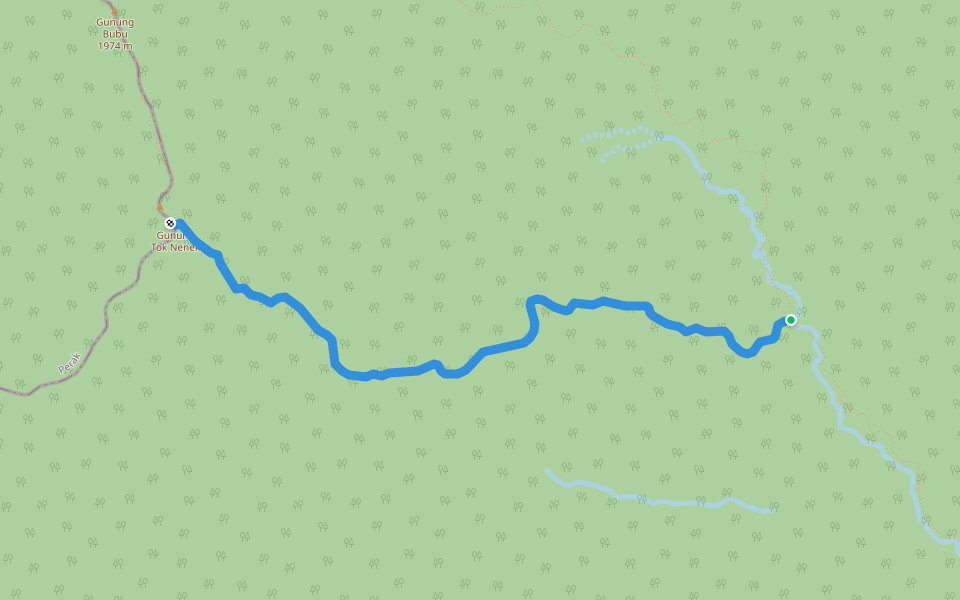 Trail to Gunung Tok Nenek walking route map in Lojing Highlands