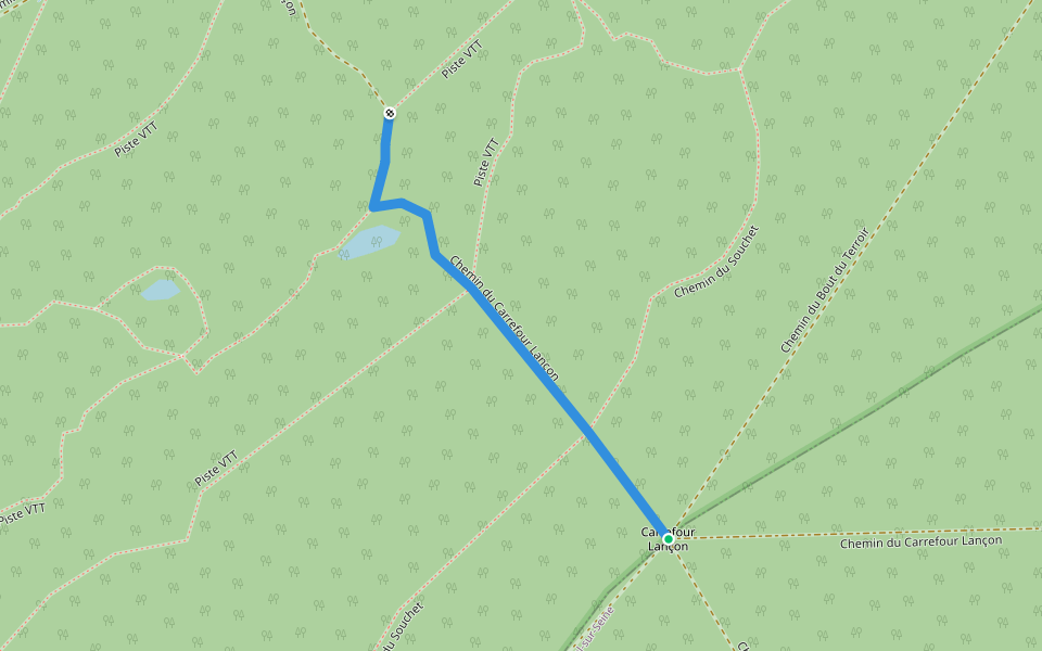 Chemin du Carrefour Lançon walking route map in Triel-sur-Seine