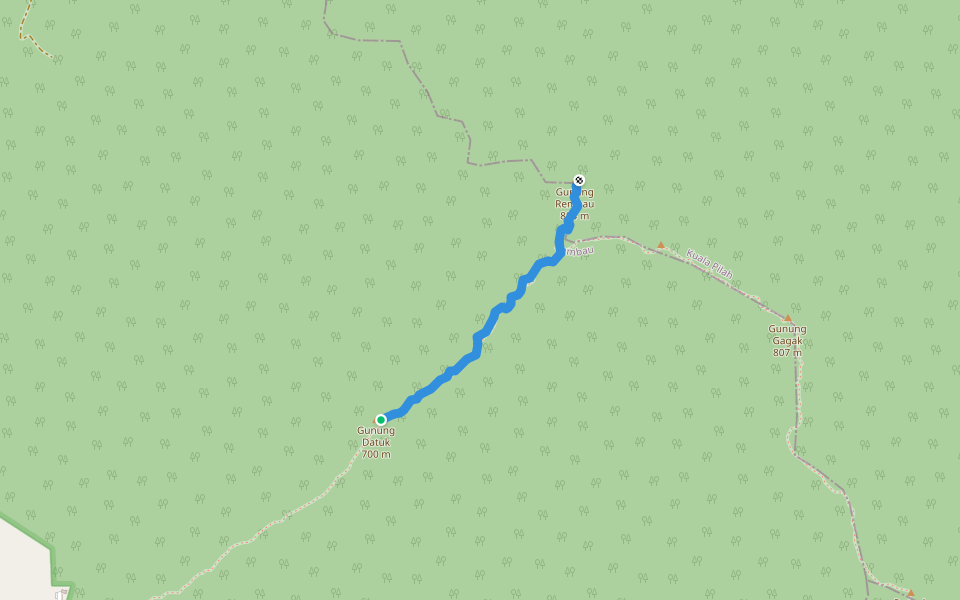 Trail G. Datuk - G. Rembau walking route map in Kota