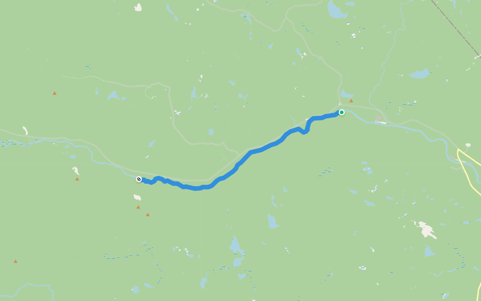 Sentier Nepisiguit Mi'gmaq Trail walking route map in South Tetagouche
