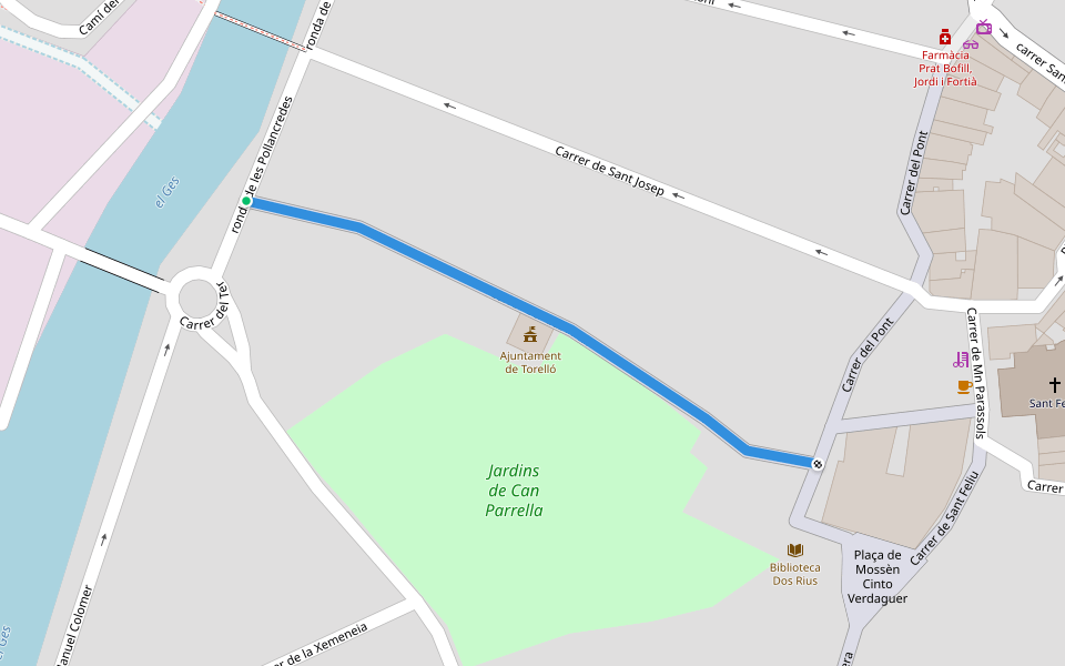 Carrer del Ges Avall walking route map in Torelló